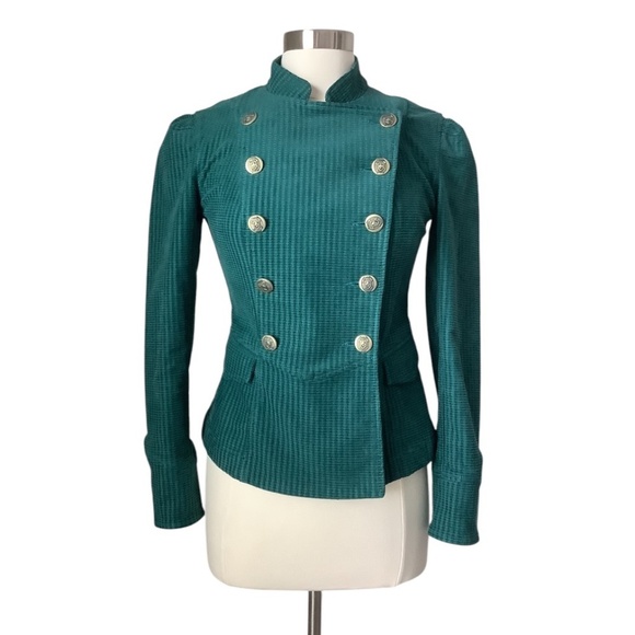 CAbi Military Double Breasted Jacket Legion Green Teal Style #3913 XS - Picture 5 of 15